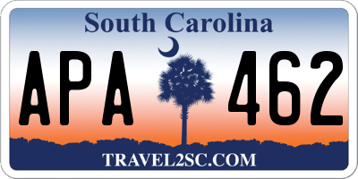 SC license plate APA462