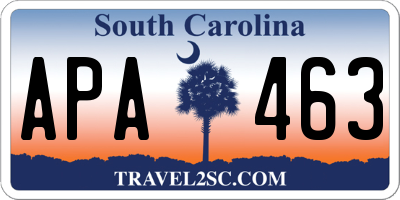SC license plate APA463