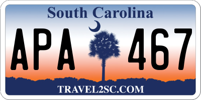 SC license plate APA467
