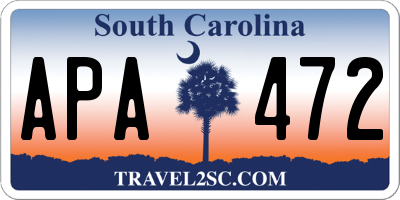 SC license plate APA472