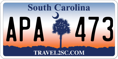 SC license plate APA473
