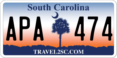 SC license plate APA474