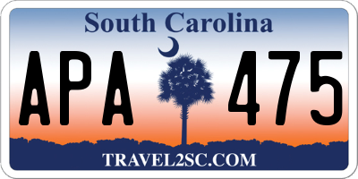 SC license plate APA475