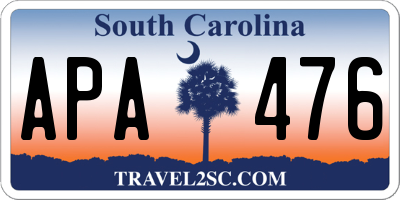 SC license plate APA476