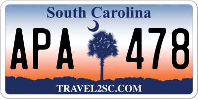 SC license plate APA478