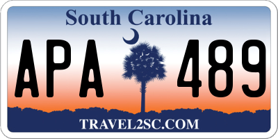SC license plate APA489