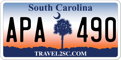 SC license plate APA490