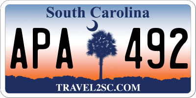 SC license plate APA492