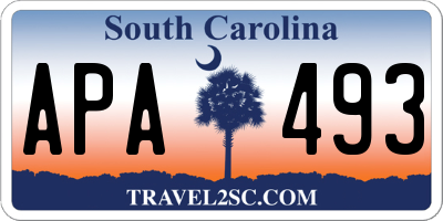 SC license plate APA493