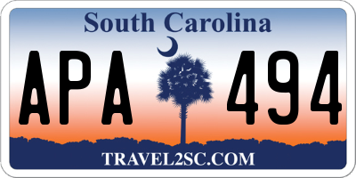 SC license plate APA494