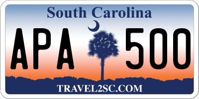 SC license plate APA500