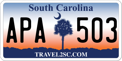 SC license plate APA503