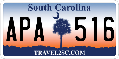 SC license plate APA516