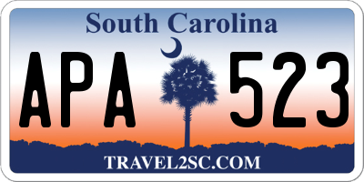 SC license plate APA523