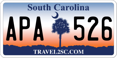 SC license plate APA526