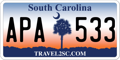 SC license plate APA533
