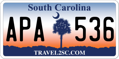 SC license plate APA536
