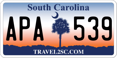 SC license plate APA539