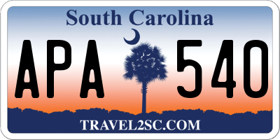 SC license plate APA540