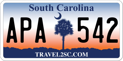SC license plate APA542
