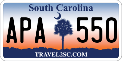 SC license plate APA550