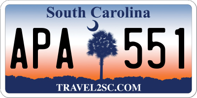 SC license plate APA551