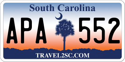 SC license plate APA552