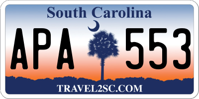 SC license plate APA553