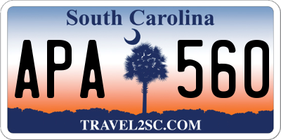 SC license plate APA560