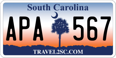 SC license plate APA567