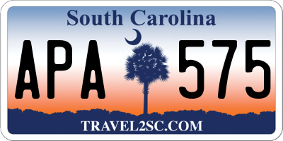 SC license plate APA575