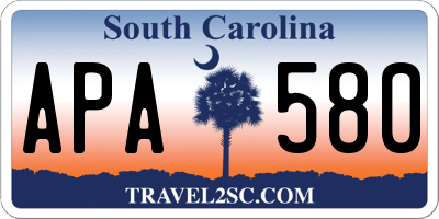 SC license plate APA580