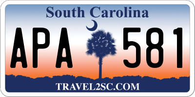 SC license plate APA581