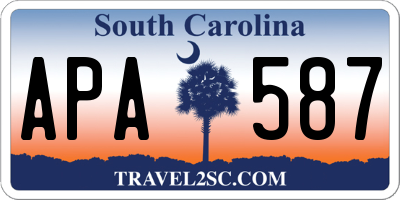 SC license plate APA587