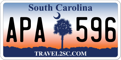 SC license plate APA596