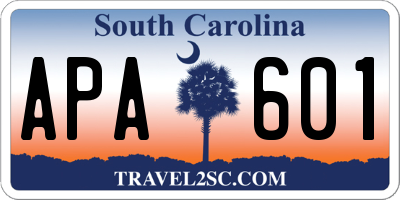 SC license plate APA601