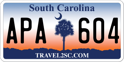SC license plate APA604