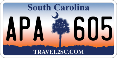 SC license plate APA605