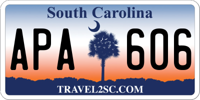 SC license plate APA606