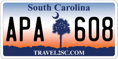 SC license plate APA608