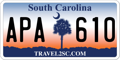 SC license plate APA610