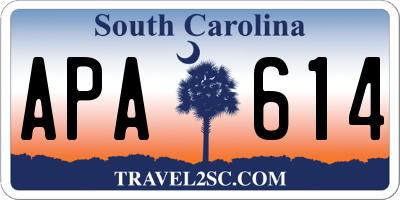 SC license plate APA614
