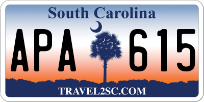 SC license plate APA615