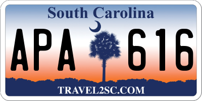 SC license plate APA616