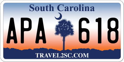 SC license plate APA618