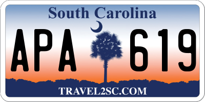 SC license plate APA619