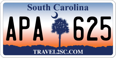 SC license plate APA625