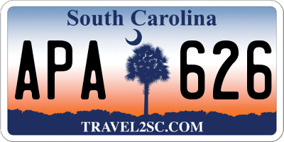 SC license plate APA626