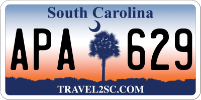 SC license plate APA629