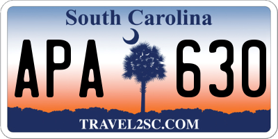 SC license plate APA630